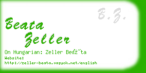 beata zeller business card